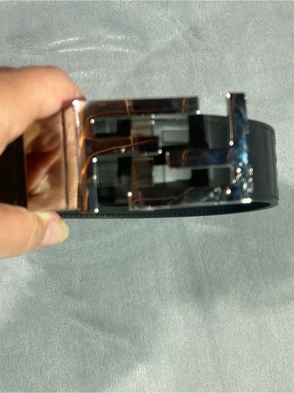 Fendi Black Leather Reversible Belt Silver Hardware - BC04278_GRP_A73 ($580)